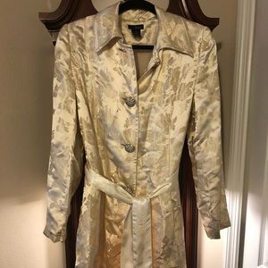 Cream Satin Long Jacket